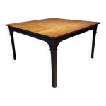 Table � manger  table de t�l�graphe  en pin de pitch, carr�e.