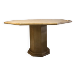 Table a manger travertin octogonale circa 1980 Table a manger travertin octogonale circa 1980