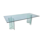 Table à manger en verre courbé fiam italia Table à manger en verre courbé fiam italia