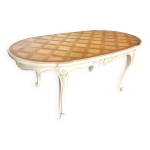 Table en merisier avec marqueterie style louis xv
