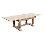 Table de monastre art dco extensible rnove en chne brut 250cm