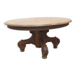Table napoléon iii a pietement central en noyer massif xix siècle Table napoléon iii a pietement central en noyer massif xix siècle