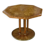 Table octogonale en loupe d orme art dco 1940 s