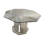 Table octogonale verre + plexi vintage Table octogonale verre + plexi vintage