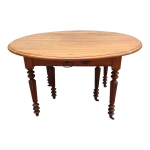 Table ovale 6 pieds avec allonges patine caramel Table ovale 6 pieds avec allonges patine caramel