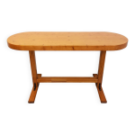 Table ovale / console vintage en pin des années 60 70 Table ovale / console vintage en pin des années 60 70