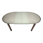 Table ovale avec rallonge en verre calligaris