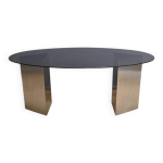 Table ovale en verre fum 1960