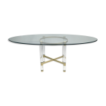 Table plexi laiton de sandro petti pour metalarte 1970