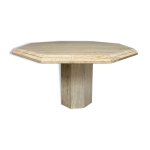 Table de repas en travertin épais design italien des années 70 vintage Table de repas en travertin épais design italien des années 70 vintage