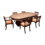 Table de réunion, à manger classique anglaise et 6 chaises Table de réunion, à manger classique anglaise et 6 chaises