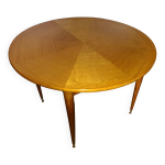 Table ronde a 2 allonges en chene clair des années 50 Table ronde a 2 allonges en chene clair des années 50