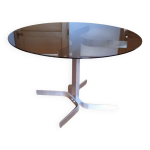 Table ronde en aluminium bross par pierre vandel, 1946