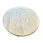Table ronde d'antan ch�ne brut restaur�