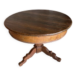 Table ronde en bois rustique et vintage