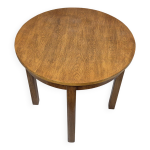Table ronde, chne, annes 50, art dco