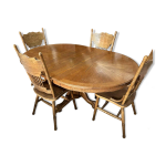 Table ronde extensible et 4 chaises