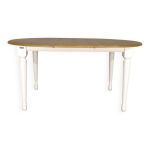 Table ronde extensible blanche, plateau en chne