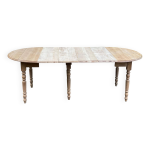 Table ronde extensible louis philippe xixème à volet pliable 6 pieds 225cm Table ronde extensible louis philippe xixème à volet pliable 6 pieds 225cm