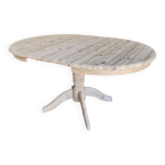 Table ronde extensible en pin massif, a�rogomm�e
