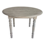 Table ronde extensible avec rallonges en chêne rénové Table ronde extensible avec rallonges en chêne rénové