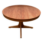 Table ronde extensible scandinave en teck dia 115cm longueur 152cm an70
