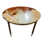 Table ronde / guéridon marbre et métal doré Table ronde / guéridon marbre et métal doré
