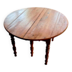 Table ronde louis philippe en merisier massif extensible avec rallonges Table ronde louis philippe en merisier massif extensible avec rallonges