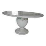 Table ronde marbre et marqueterie Table ronde marbre et marqueterie