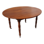Table ronde ovale à abattants merisier massif époque xix° Table ronde ovale à abattants merisier massif époque xix°