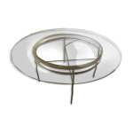Table ronde plateau en verre pitement mtal ouvrag