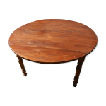 Table ronde à rabats en hêtre et pin Table ronde à rabats en hêtre et pin