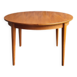 Table ronde à rallonge scandinave en teck 1960's Table ronde à rallonge scandinave en teck 1960's