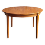 Table ronde  rallonge scandinave en teck 1960's