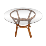 Table ronde en rotin vitr