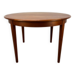 Table ronde scandinave, extensible en teck