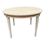 Table ronde de style louis xvi en bois peint Table ronde de style louis xvi en bois peint