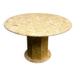 Table ronde sur pied en marbre brche table de salle  manger vintage en pierre des annes 1980 postmoderne ...