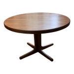 Table ronde en teck à pied central avec une rallonge. danemark 1960 Table ronde en teck à pied central avec une rallonge. danemark 1960