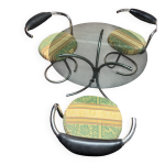 Table ronde en verre avec 3 chaises vintages