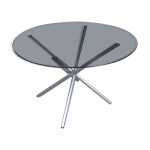 Table ronde vintage pied chrom
