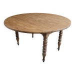 Table ronde � volets en bois maasif