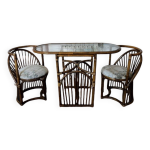 Table rotin duo « tête à tête » Table rotin duo « tête à tête »
