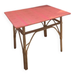 Table en rotin et tissu