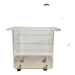 Table roulante design vintage en plexiglas david lange, les invisibles du