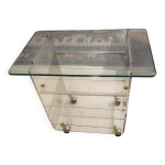 Table roulante desserte david lange plexiglas et verre 4 niveaux vintage Table roulante desserte david lange plexiglas et verre 4 niveaux vintage