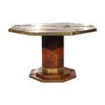 Table de salle  manger en broussin d'orme par jean claude mahey pour maison romo, annes 70