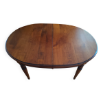 Table salle � manger ovale extensible en merisier massif - 1980
