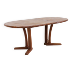 Table de salle  manger ovale extensible vintage dyrlund danoise en teck massif