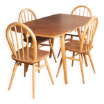 Table de salle à manger rétro blonde ercol modèle 383 et quatre chaises de cuisine windsor modèle 370 ... Table de salle à manger rétro blonde ercol modèle 383 et quatre chaises de cuisine windsor modèle 370 ...